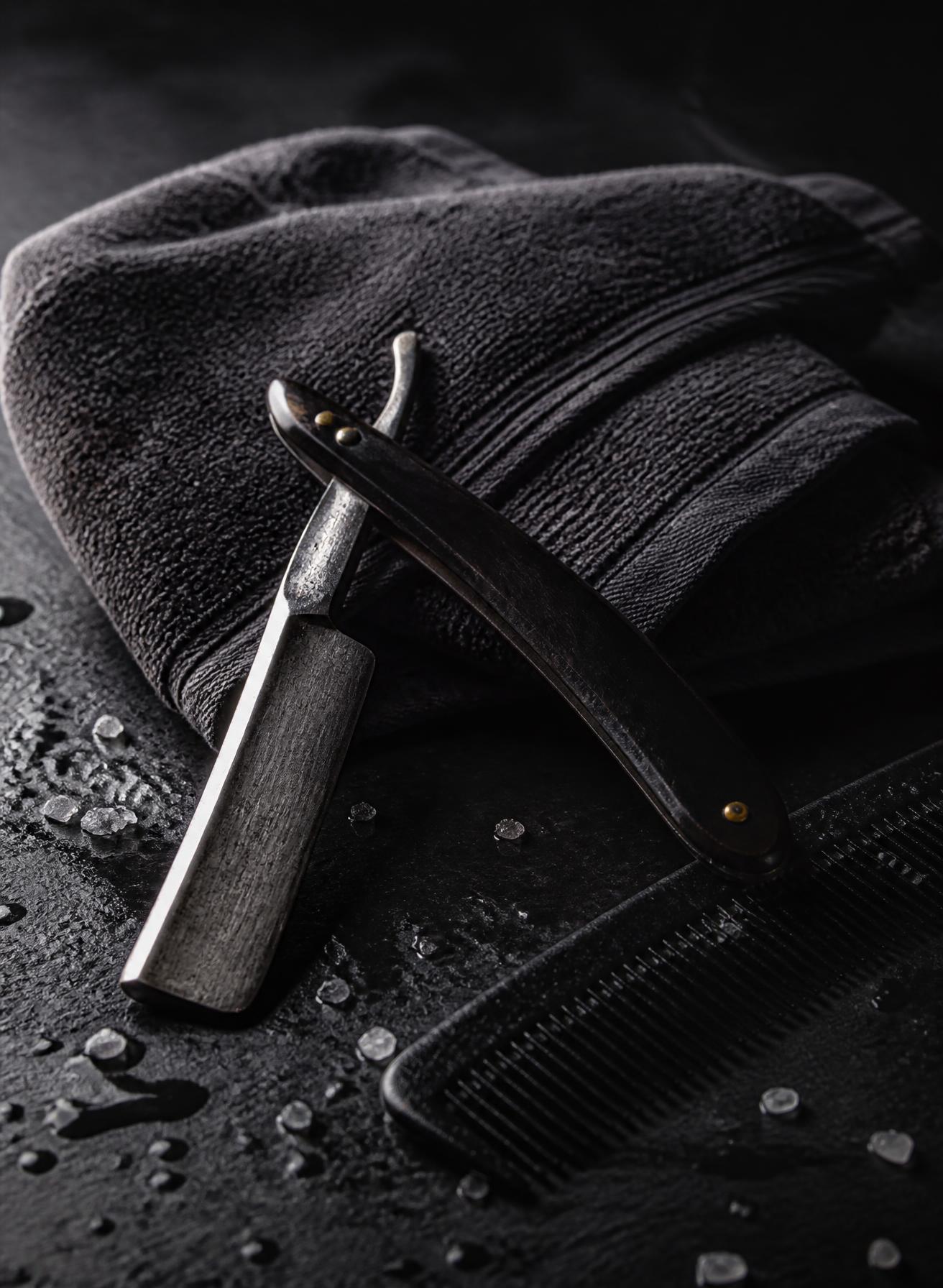 Rune branded clippers on a barbershop counter